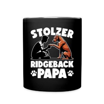 Rhodesian Ridgeback Papa Rhodesian Ridgebacks - Tasse einfarbig - Schwarz - Vorne
