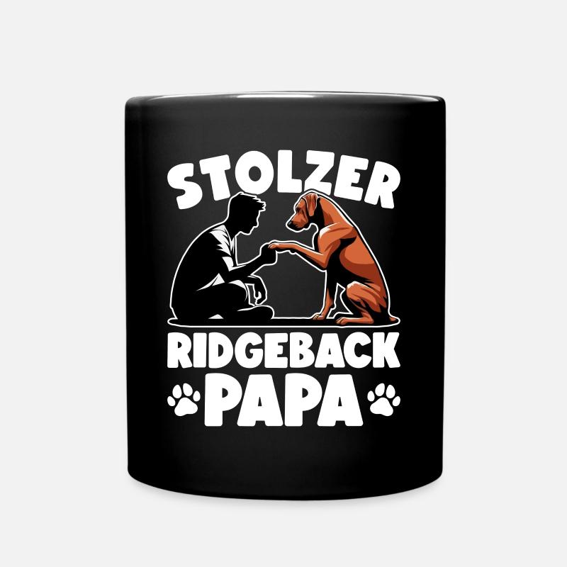 Rhodesian Ridgeback Papa Rhodesian Ridgebacks - Tasse einfarbig - Schwarz