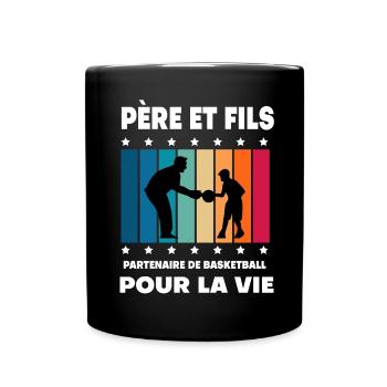 Father and Son Basketball Vintage Man Dad - Full Colour Mug - black - Front