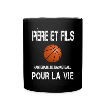 Father and son basketball dad - Full Colour Mug - black - Front