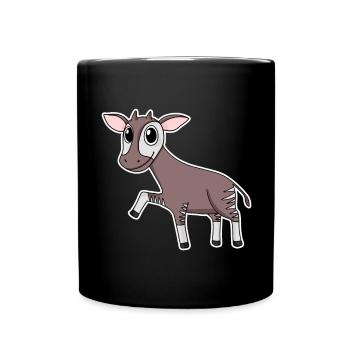 Okapi forest giraffe motif - Full Colour Mug - black - Front