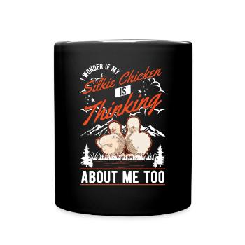 Silk Chicken Gift Silkie Chicken Silkie Chicken - Full Colour Mug - black - Front