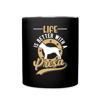La vie est meilleure avec un Presa Canario - Mug uni - noir - Devant