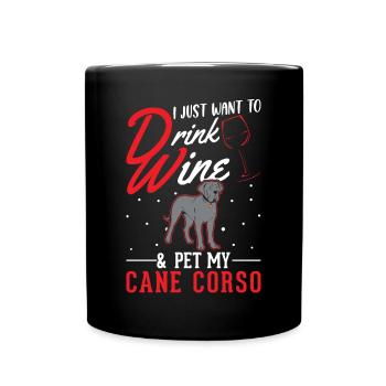 Cane Corso et vin - Mug uni - noir - Devant