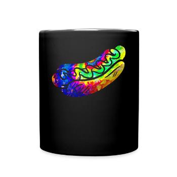 Hot Dog Adulte Tie Dye Années 90 Rétro - Mug uni - noir - Devant