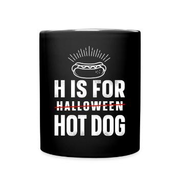Hot Dog Adult Halloween H Is For - Full Colour Mug - black - Front