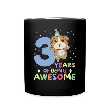 Cochon d’Inde pour les enfants de 3 ans - Mug uni - noir - Devant
