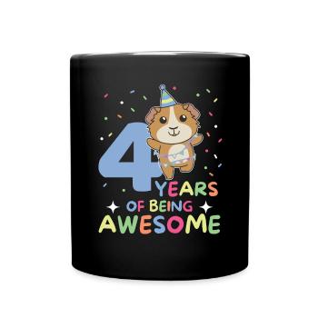Cochon d’Inde pour les enfants de 4 ans - Mug uni - noir - Devant