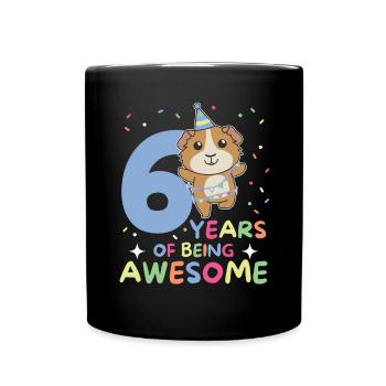 Cochon d’Inde pour les enfants de 6 ans - Mug uni - noir - Devant