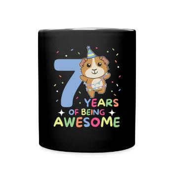 Cochon d’Inde pour les enfants de 7 ans - Mug uni - noir - Devant