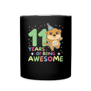 Suricate pour ses 11 ans Enfants onze ans - Mug uni - noir - Devant