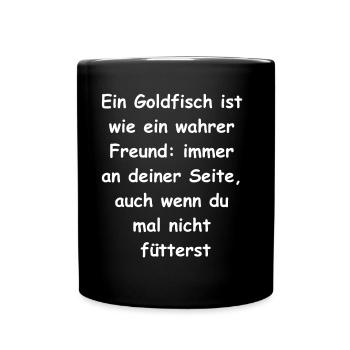 Fischiges Geschenk - Tasse einfarbig - Schwarz - Vorne
