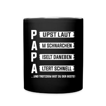 Lustige Vatertag Ideen Papa Lustig Vatertag - Tasse einfarbig - Schwarz - Vorne