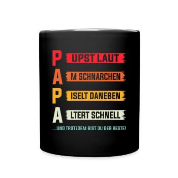 Lustige Vatertag Ideen Papa Lustig Papa - Tasse einfarbig - Schwarz - Vorne
