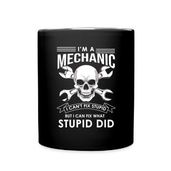 Car mechanic mechatronics technician screwdriver sayings - Full Colour Mug - black - Front