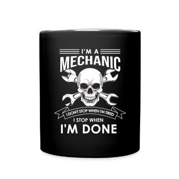 Car mechanic mechatronics technician screwdriver sayings - Full Colour Mug - black - Front