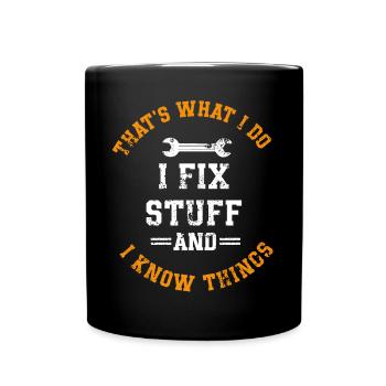 Car mechanic mechatronics technician screwdriver sayings - Full Colour Mug - black - Front