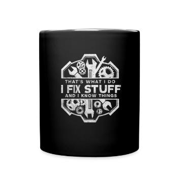 Car mechanic mechatronics technician screwdriver sayings - Full Colour Mug - black - Front