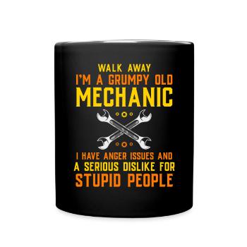 Car mechanic mechatronics technician screwdriver sayings - Full Colour Mug - black - Front