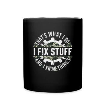 Car mechanic mechatronics technician screwdriver sayings - Full Colour Mug - black - Front