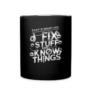 Car mechanic mechatronics technician screwdriver sayings - Full Colour Mug - black - Front