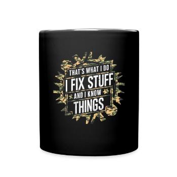 Car mechanic mechatronics technician screwdriver sayings - Full Colour Mug - black - Front