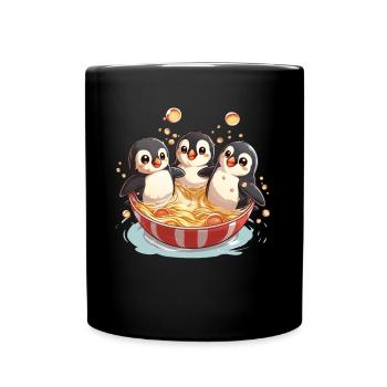 Pingouin Ramen Nouilles Kawaii Pingouin Mignon - Mug uni - noir - Devant