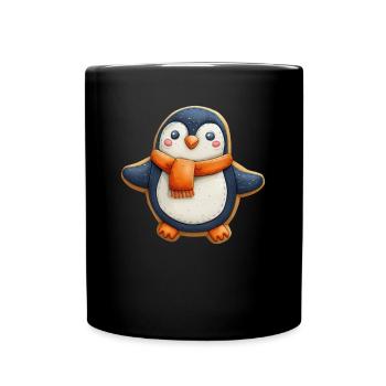 Pinguin Lebkuchen Weihnachten Pinguin Niedlich - Tasse einfarbig - Schwarz - Vorne