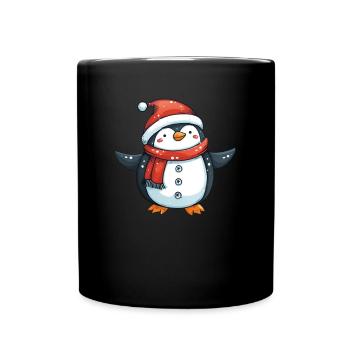 Pingouin Bonhomme de neige Pingouin de Noël mignon - Mug uni - noir - Devant