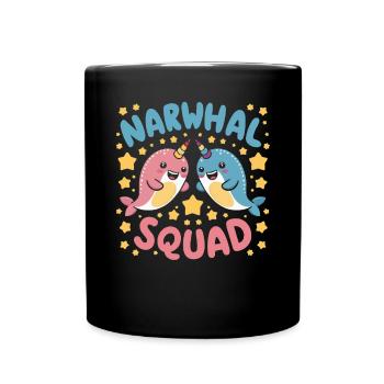 Amoureux du narval Licorne de l’animal marin Narval - Mug uni - noir - Devant
