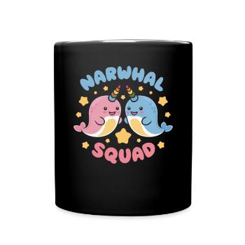 Amoureux du narval Licorne de l’animal marin Narval - Mug uni - noir - Devant