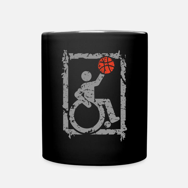 Rollstuhl Basketball Geschenk - Tasse einfarbig - Schwarz