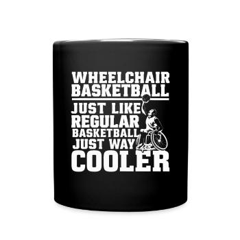 Cadeau de basketball en fauteuil roulant - Mug uni - noir - Devant