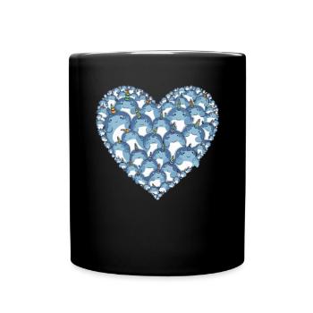 Amoureux du narval Licorne de l’animal marin Narval - Mug uni - noir - Devant