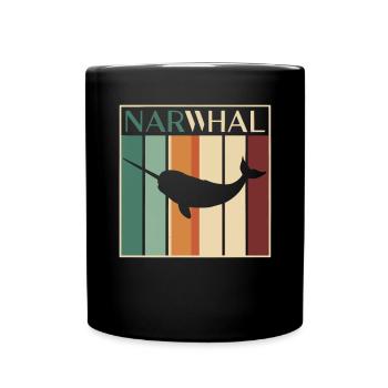 Amoureux du narval Licorne de l’animal marin Narval - Mug uni - noir - Devant