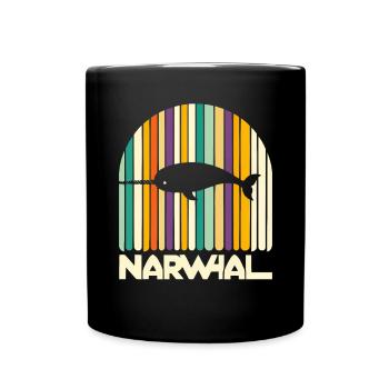 Amoureux du narval Licorne de l’animal marin Narval - Mug uni - noir - Devant