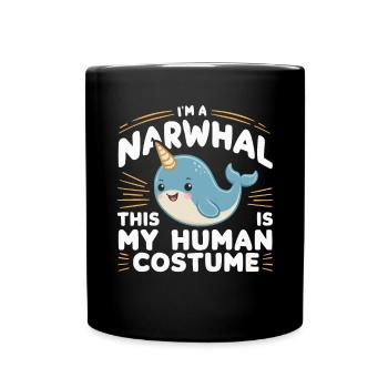 Amoureux du narval Licorne de l’animal marin Narval - Mug uni - noir - Devant