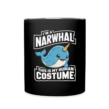 Amoureux du narval Licorne de l’animal marin Narval - Mug uni - noir - Devant