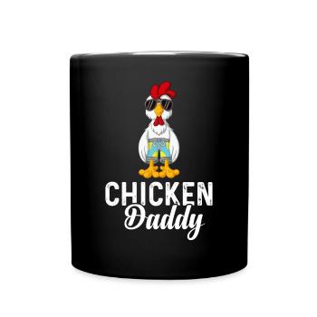 Un drôle de papa poulet avec des lunettes de soleil - Mug uni - noir - Devant