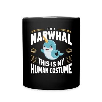 Amoureux du narval Licorne de l’animal marin Narval - Mug uni - noir - Devant