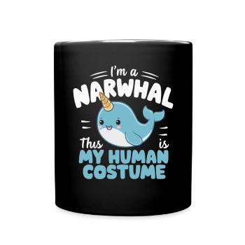 Amoureux du narval Licorne de l’animal marin Narval - Mug uni - noir - Devant