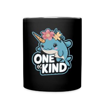 Amoureux du narval Licorne de l’animal marin Narval - Mug uni - noir - Devant