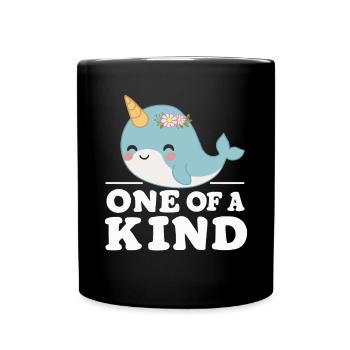 Amoureux du narval Licorne de l’animal marin Narval - Mug uni - noir - Devant