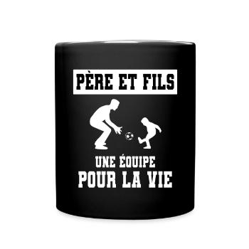 football père et fils duo homme papa - Mug uni - noir - Devant