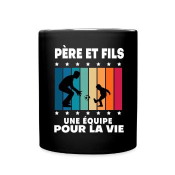 Father and Son Football Vintage Man Dad - Full Colour Mug - black - Front