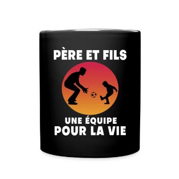 Father and Son Retro Football Vintage Dad - Full Colour Mug - black - Front