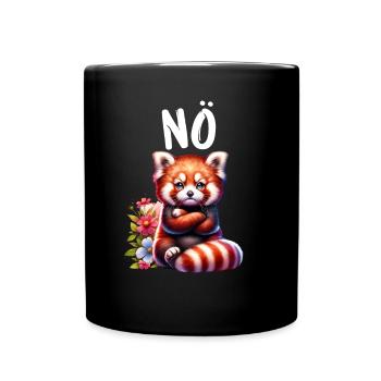 Roter Panda Lustiger Spruch Nö Feuerfuchs - Tasse einfarbig - Schwarz - Vorne