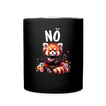 Roter Panda Lustiger Spruch Nö Feuerfuchs - Tasse einfarbig - Schwarz - Vorne