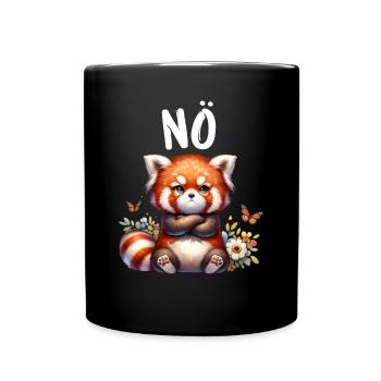 Red Panda Funny Saying Nope Fire Fox - Full Colour Mug - black - Front