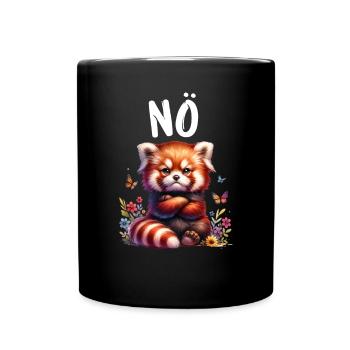 Roter Panda Lustiger Spruch Nö Feuerfuchs - Tasse einfarbig - Schwarz - Vorne